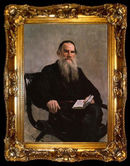 framed  Ilya Repin Portrait of Leo Tolstoy, ta009-2